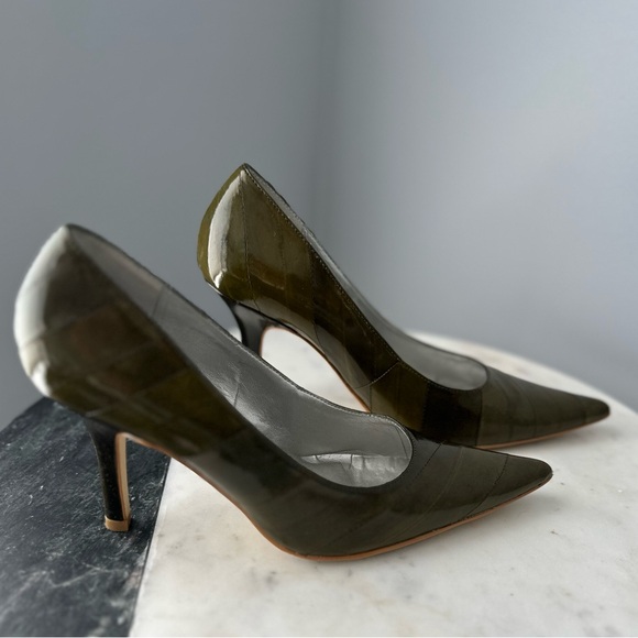 MODA Pointy Toe Eel Stiletto, Green - Picture 6 of 10